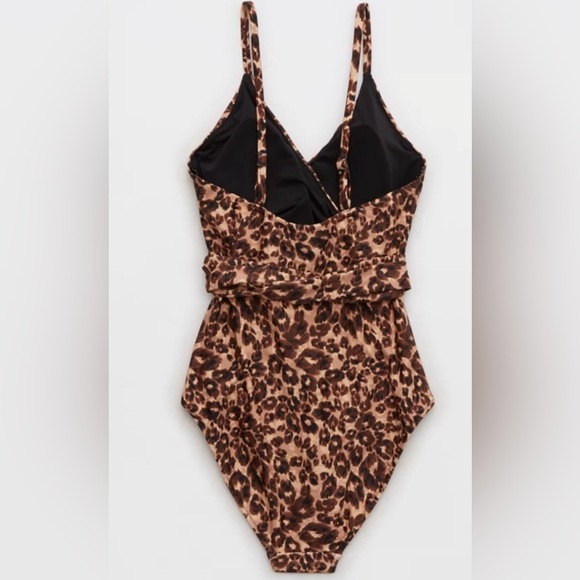 NWT Aerie Leopard Wrap Around One Piece Swimsuit - Picture 2 of 7